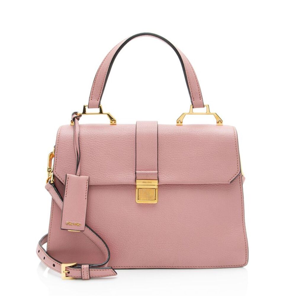 Miu Miu Leather Madras Top Handle